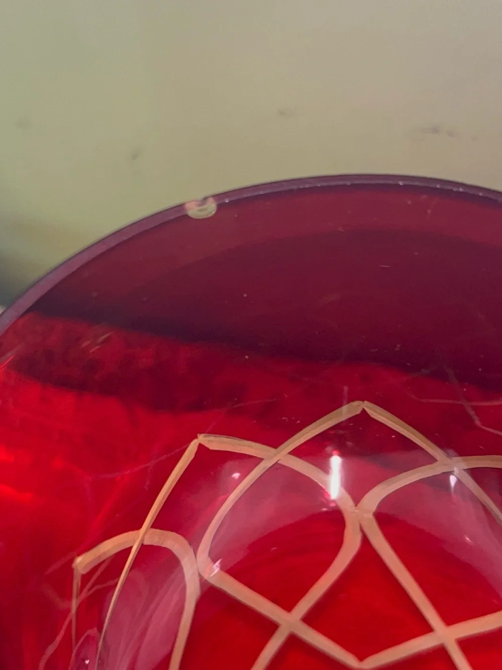 Ruby Red Glass Diamond Lattice Hurricane/Chimney Shade Set of 2